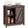Rustic Sideboard Organizer Freestanding Buffet Storage Cabinet Sliding Barn Door