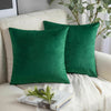 Pair of Crushed Velvet Cushion Covers 18 x 18 in Large Plain Plush Sofa Pillows