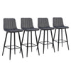 Set of 2 Velvet Kitchen Bar Stools Modern Grey Padded Seat Metal Legs Breakfast