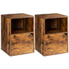 Set of 2 Nightstand Modern Sofa Side Table Bedroom End Table W/ Door Cabinet