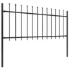 Garden Fence with Spear Steel 15.3x0.8 m Black U4T7