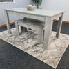 Grey Dining Table And 4 Chairs Dining Room Wood kitchen table and Leather chairs
