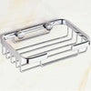 Silver Stainless Steel Soap Holder Dish Bathroom Wall Mounted Storage Rack UK