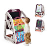 3 in 1 Kids Art Easel Double Sided Magnetic Whiteboard & Chalkboard Storage Rack