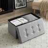 Linen Folding Ottoman Storage Box Pouffe Seat Stool Home Chair Foot Stool Bench