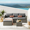 RATTAN GARDEN FURNITURE CORNER SOFA SET LOUNGER TABLE PATIO OUTDOOR CONSERVATORY