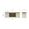 Lisbon Large TV Unit Cabinet Stand Media 2 Door 2 Shelf 130cm Cream Oak