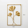Gold Ginkgo Leaf Wall Hangings Metal Leaves Wall Background Sculpture Home Decor