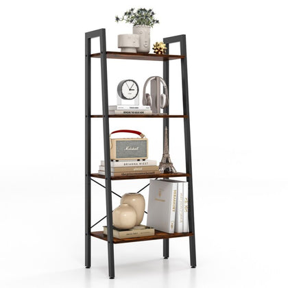 4-Tier Industrial Bookshelf Free Standing Display Shelf Storage Rack for Bedroom