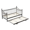 Black 3FT Single Day Bed Trundle Optional Twin Size Metal Bed Frame Guest Room