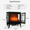 64cm Electric Fireplace Stove Freestanding Electric Stove Heater 1800-2000W