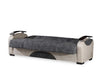 New Stylish Leon Grey Cream 3 Seater Velvet Fabric Modern Comfortable Sofa Bed.