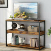 3Tier Industrial Console Side Table with Iron Tube Frame for Hallway Living Room