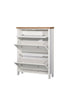 3 Tier Shoe Cabinet Storage Cupboard Footwear Stand Rack Wooden White