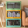 Fully Open Folding Storage Box With Lid Plastic Clothes Toys Book Case Organizer