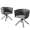 2pcs Dining Chairs Velvet Swivel Chair Metal Legs Kitchen Chair Home Office NS