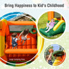 Inflatable Bounce House Kids Cute Castle Jumping Bouncer W/ Basketball Rim & Bag
