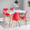 Dining Table and Chairs 4 Set Wooden legs Retro Dining Room Chair Grey Kitchen