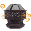 Outdoor Steel Hexagonal BBQ Charcoal Barbecue Grill Warming Fire-Pit for Picnic