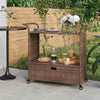 Bar Cart with Drawer Poly Rattan Strong weather resistance Large space