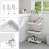 4-Tier Storage Trolley Slim Storage Shelf with Wheels Kitchen Bathroom White