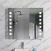 Bathroom Storage Mirror Cabinet Shelf White LED Wall Mirror with Demister Pad UK
