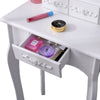 Dressing Table With Drawer Mirror & Stool Set Makeup Desk Vanity Table Bedroom