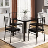 Glass Dining Table and 4 Chairs Set PU Leather Furniture Office Kitchen Modern