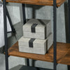 Industrial Coat Rack Stand Hall Tree with 2-Tier Shoe Rack 5-Tier Side Shelves