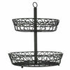 2 Tier Fruit Basket Holder Rack Vegetable Bowl Storage Stand Black Tableware