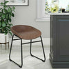 Set of 2 Bar Stool Vintage Rustic Kitchen Pub Bar Chairs Wide Back Sunken Seat