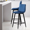 2X Blue Velvet Bar Stools Breakfast Stool Kitchen Pub Chairs Padded 65 cm Seat