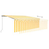 Manual Retractable Awning with Blind 4x3m Yellow&White C7R3