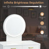 Dressing Makeup Table Set Vanity Desk Set w/Stool 2 Drawer LED Mirror Bedroom