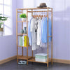 Bamboo Coats Clothes Hanging Rack Corner Minimalism Wardrobe Clothset Organizer