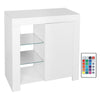 White Sideboard Buffet with LED lights 3-Tier Tableware Storage Cupboard