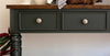 Queensbury Console Table Large Wooden Hall Table with Oak Top - Bottle Green