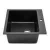 Black Stone Resin Single Bowl Kitchen Sink Undermount w/ Drainer Waste Kit 550mm