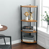 4 Tier Corner Storage Shelf Display Rack Free Standing Bookcase Shelving Unit