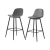 Pair Grey Diamond Bar Stools Faux Leather PU Padded 75 cm Seat Chair Kitchen