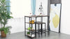 Bar Height Dining Table Set With 2 Stools & Side Shelf 3 Pieces Bar Set