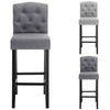 2/4x Bar Stools Linen High Counter Chair Pub Kitchen Breakfast Barstool Wood Leg