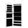 Wall-mounted Jewelry Storage Cabinet Door Hanging Jewelry Armoire w/ Full Mirror
