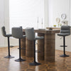 Set of 2 Faux Leather Bar Stools Breakfast Stools Brown Grey Gas Lift Swivel