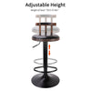 2 X 360° Swivel Elegant Wooden Bar Stool High Leg Lifting Leather Seat Chair Pub