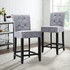 Crushed Velvet Upholstered Knocker Back Bar Stool Studded Kitchen Counter Seat