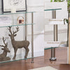 Clear Tempered Glass Console Table Entryway Hallway Living Room w/ Storage Shelf
