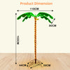 Pre-Lit Artificial Palm Tree Tropical LED Rope Light Patio Garden Tree Decor