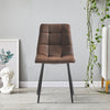 Set of 2 Faux Leather/Suede Dining Chairs Metal Legs Reception Restaurant Chair