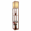 Wooden Fabric Floor Lamp With Built In Shelving Units Light Shelf Home Hallway